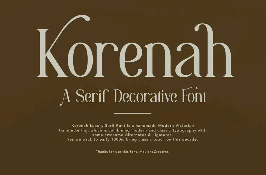 Korenah Serif Decorative Display Font
