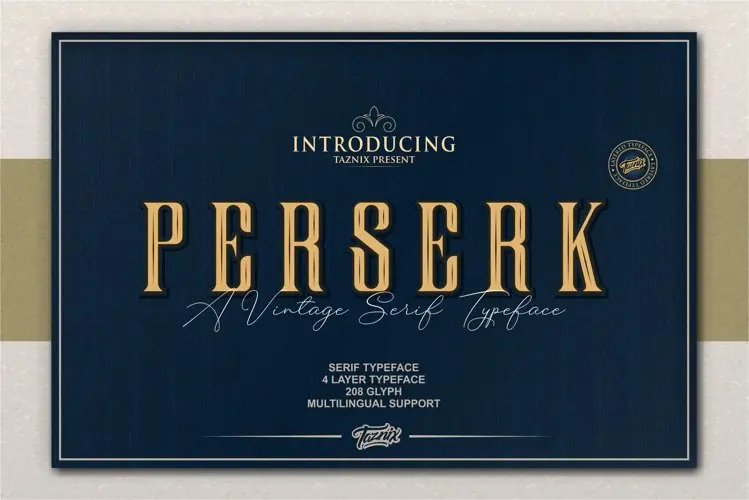 Perserk A Vintage Serif typeface