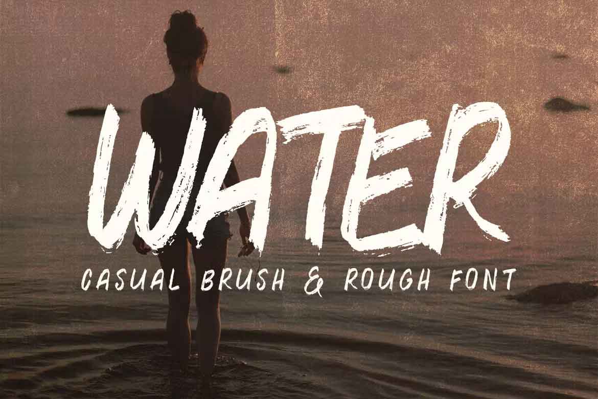 Water Brush Rough Font