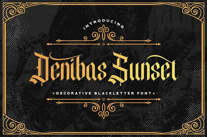 Denibas Sunset - Blackletter Font