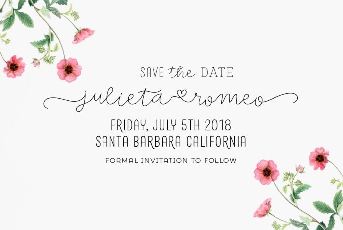 Save The Date Font