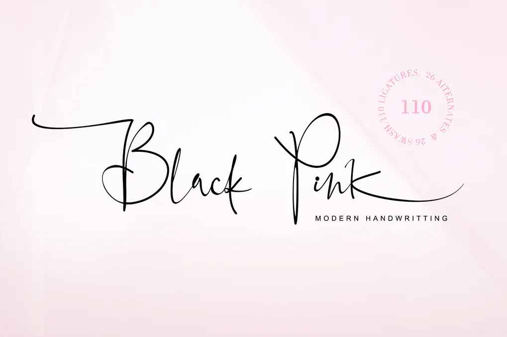 Black Pink Font