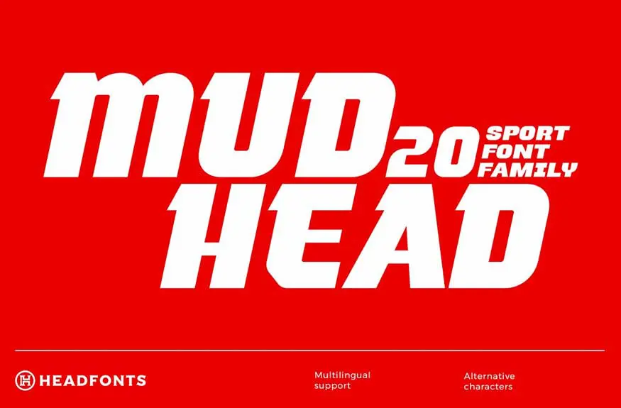 Mudhead Family | Sports Display Font