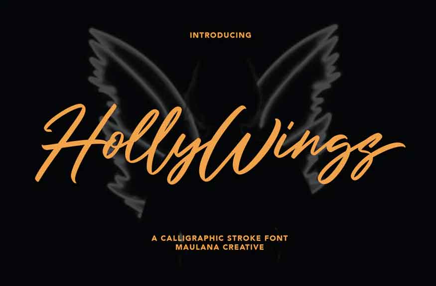 Holly Wings Calligraphic Font