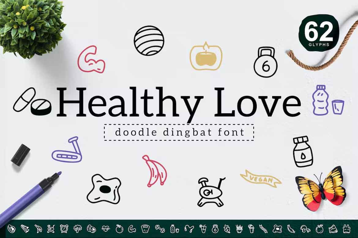 Healthy Love Dingbat Font