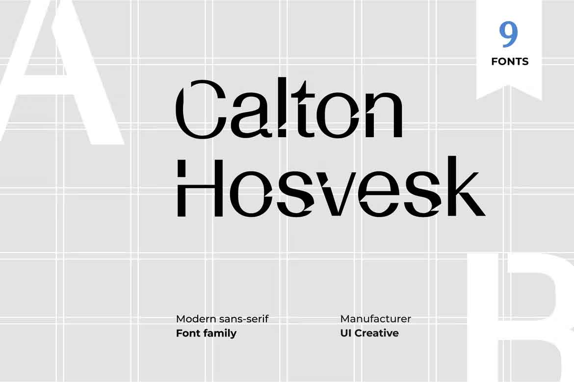 Calton Hosvesk Stensil Sans Serif Font Family