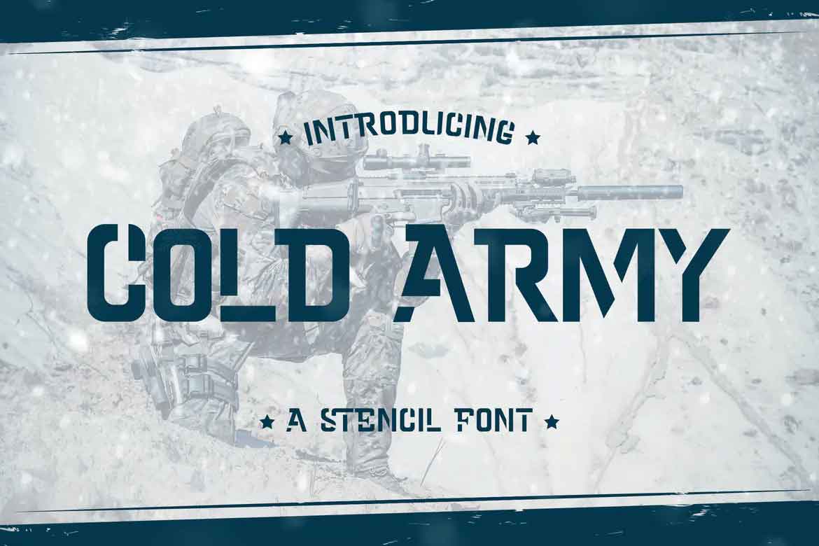 Cold Army A Stencil Font