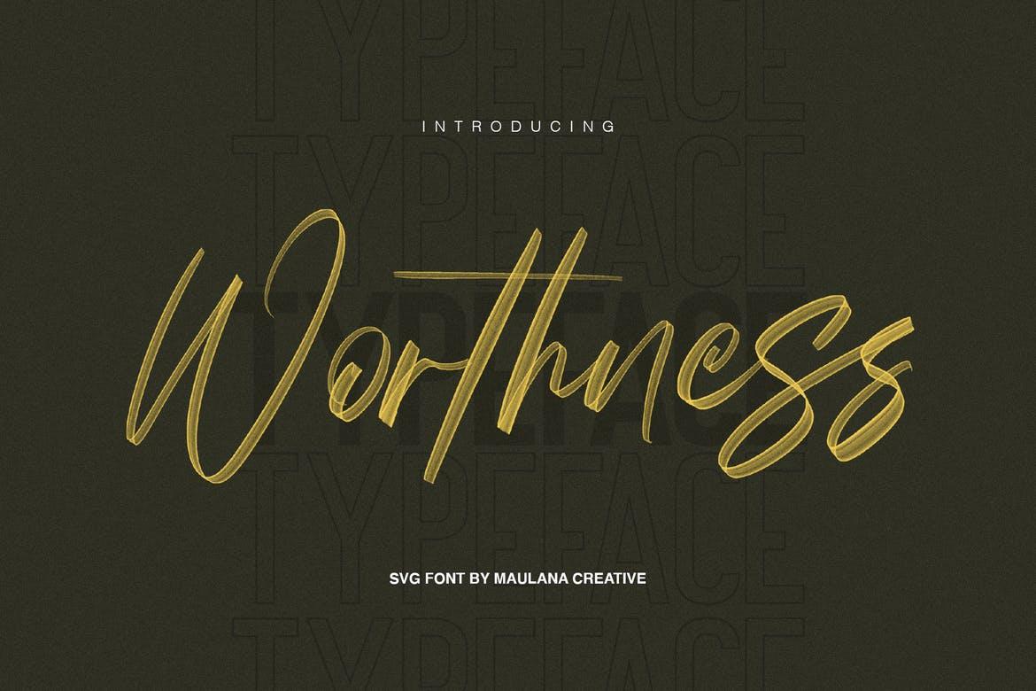 Worthness SVG Brush Font