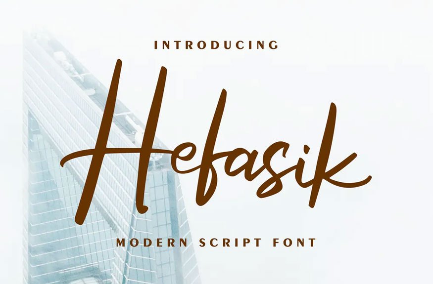 Hefasik | Modern Script Font