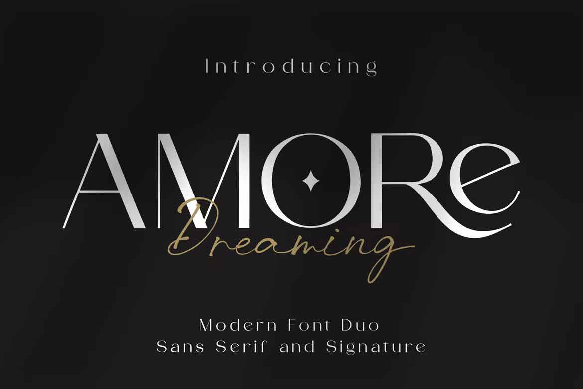 Amore Dreaming Modern Font Duo