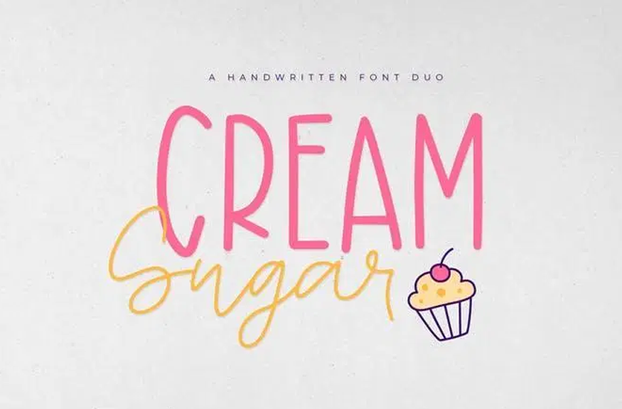 Sugar Cream - Handwritten Font Duo