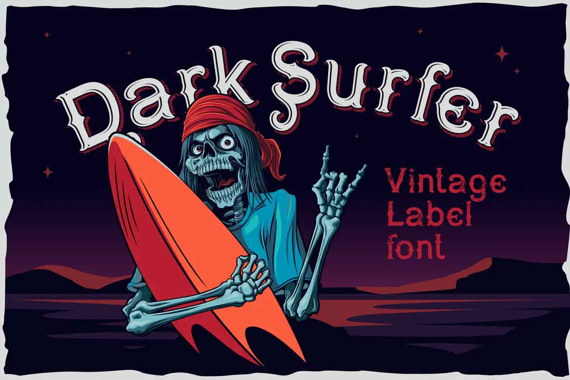 Dark Surfer Vintage Font