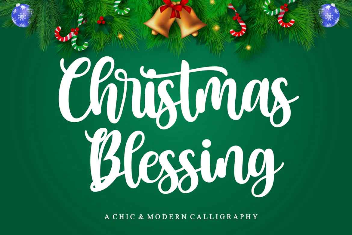 Christmas Blessing Font