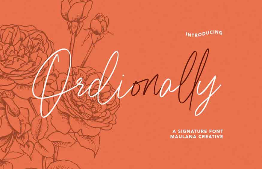 Ordionally Signature Font