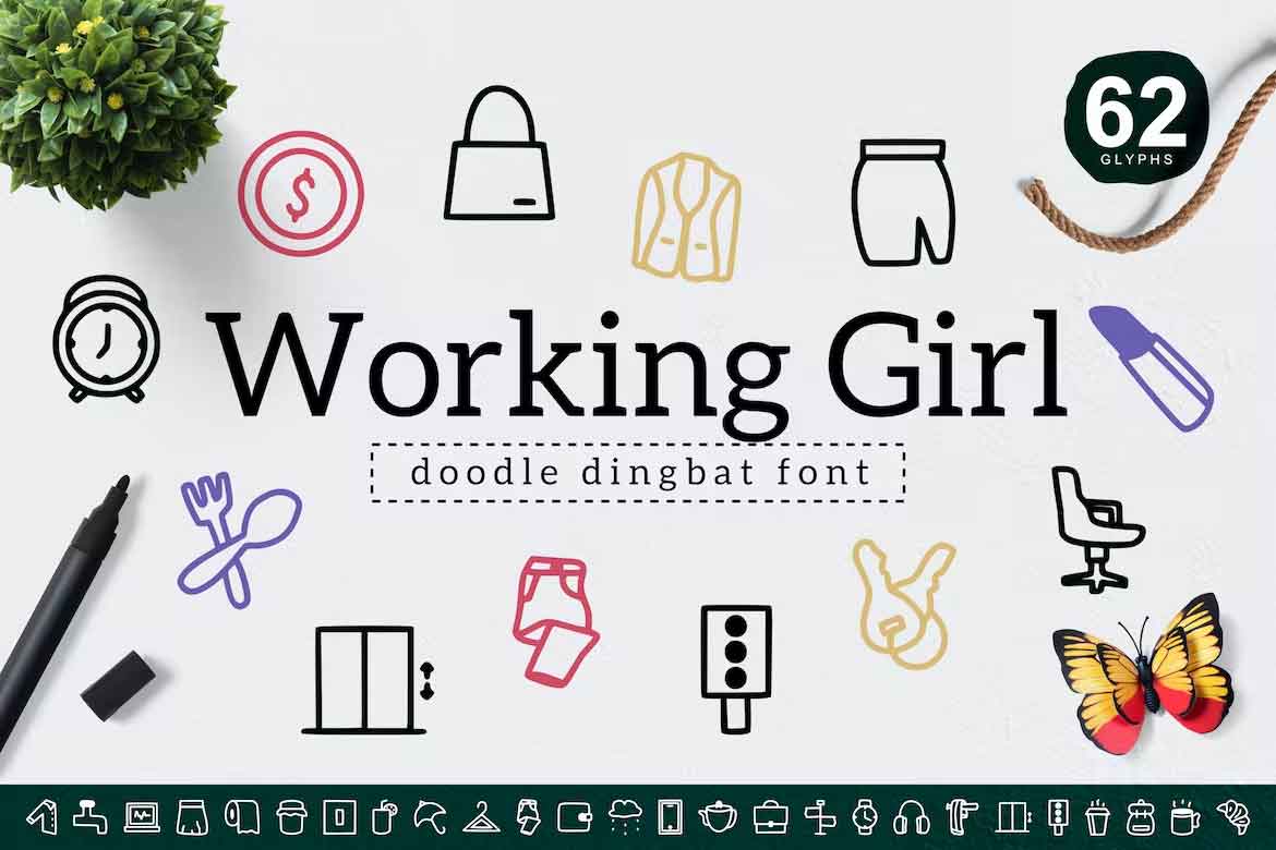 Working Girl Dingbat Font
