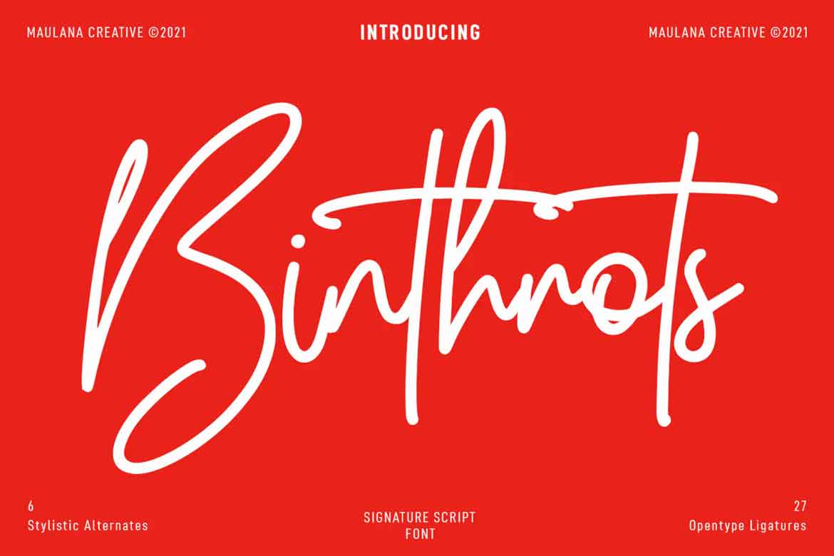 Binthrots Script Font