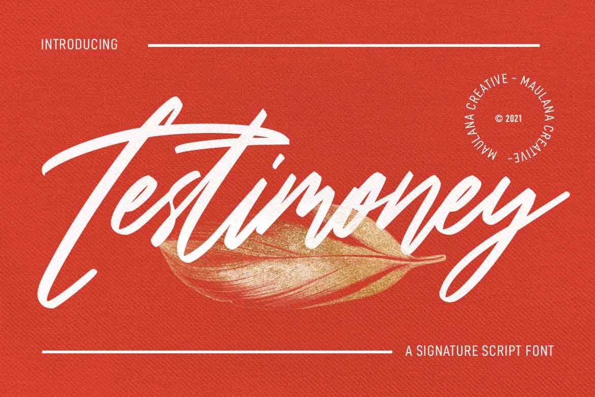 Testimoney Signature Font