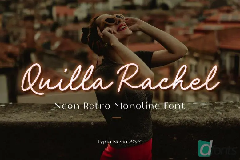Quilla Rachel Neon Script