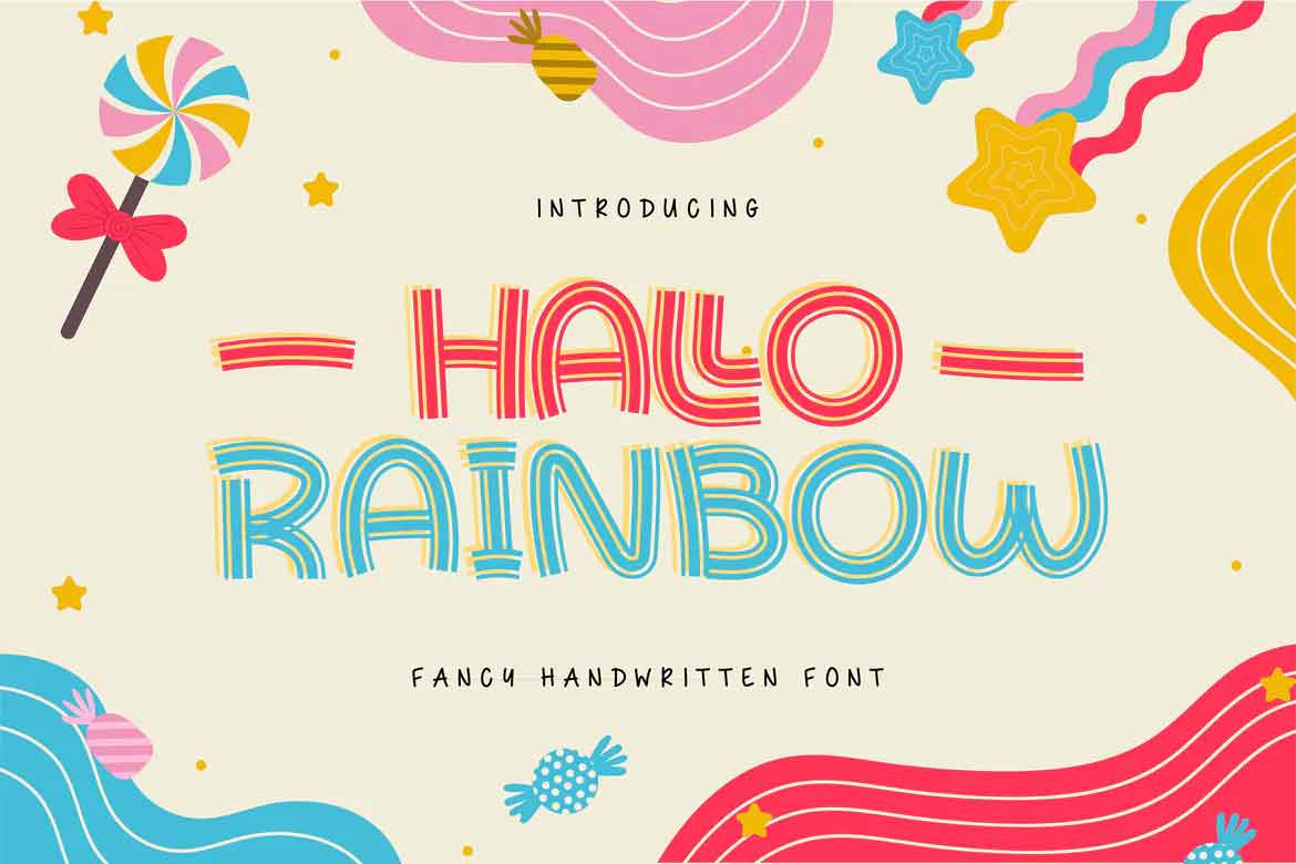 Hallo Rainbow Font