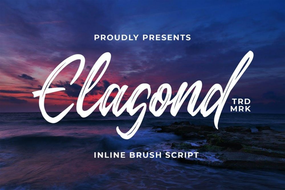 Elagond – Inline Brush Script