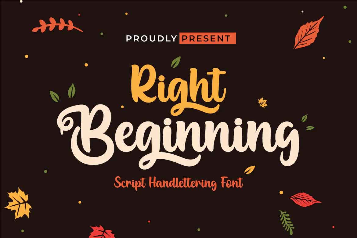 Right Beginning Font