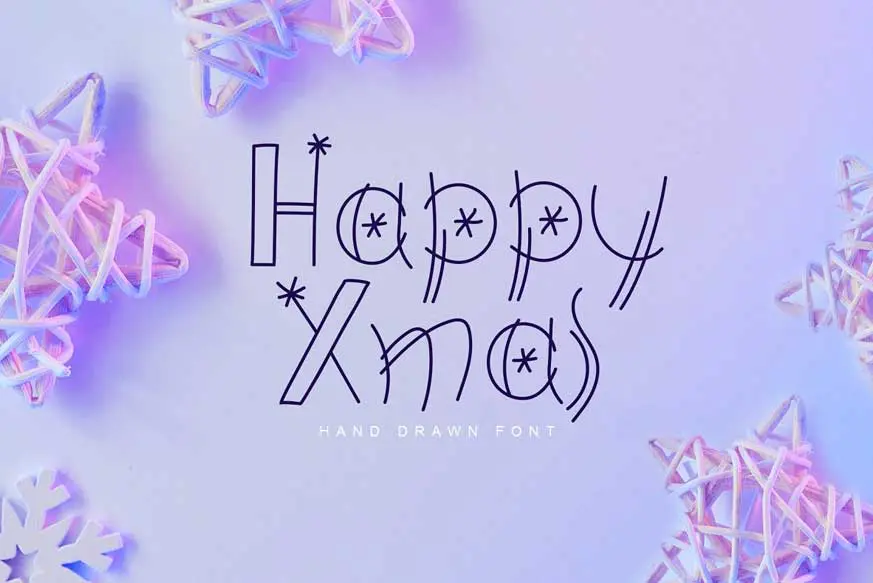 Happy Xmas Hand Drawn Font