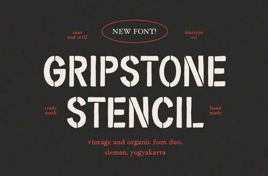 Gripstone Stencil Font
