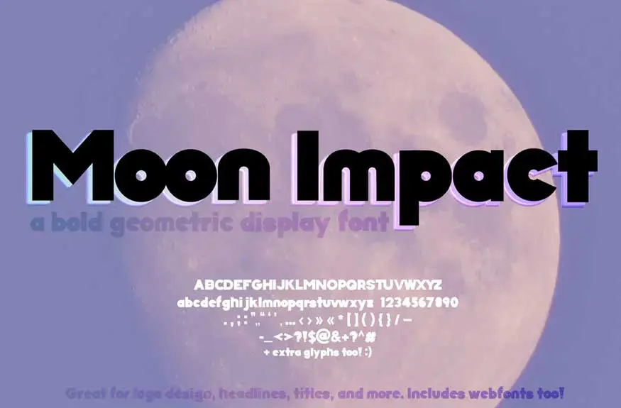 Moon Impact Font Bold (Geometric Font)