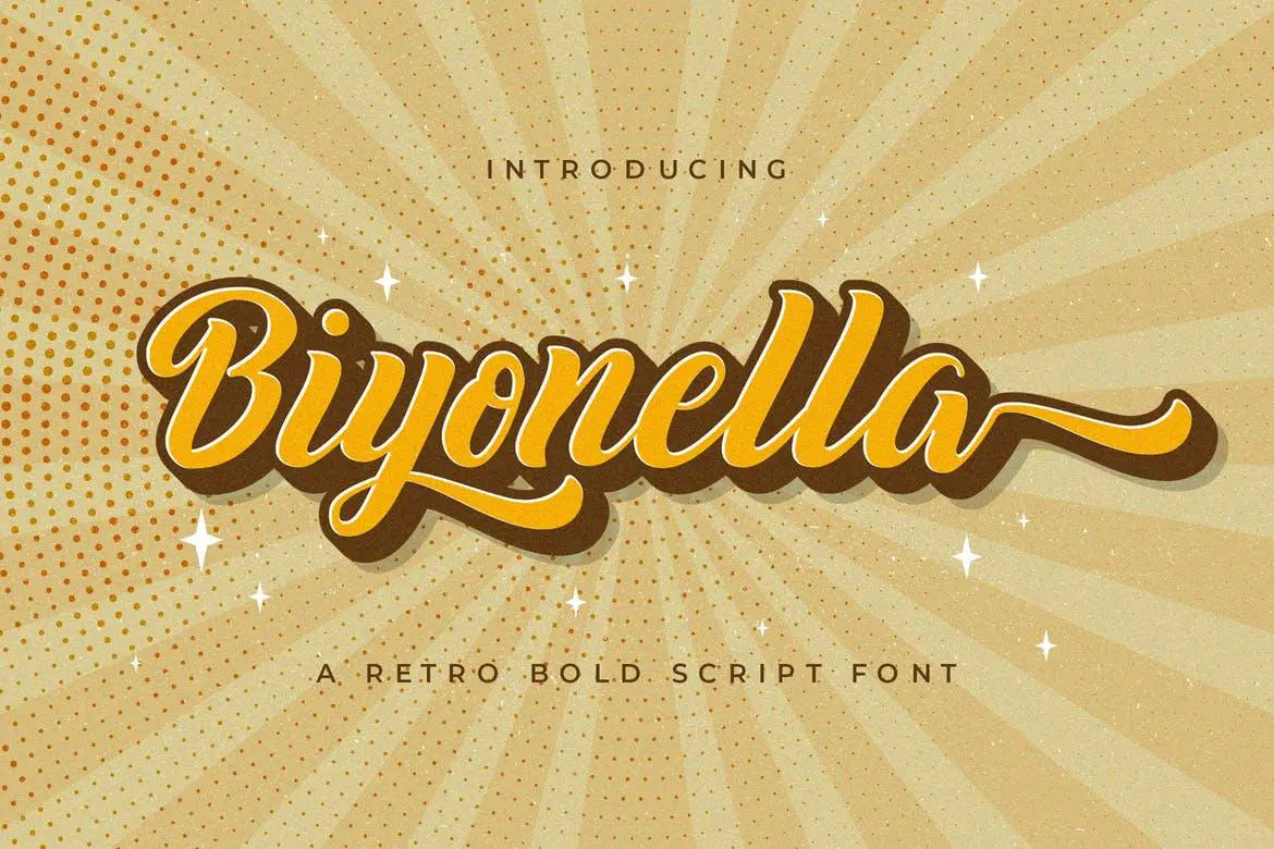 Biyonella - Retro Bold Script Font