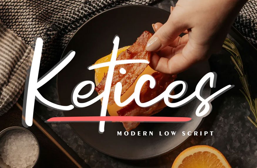 Ketices | Modern Low Script Font