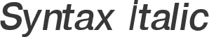 Syntax Italic