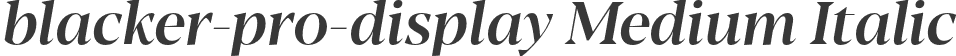 blacker-pro-display Medium Italic