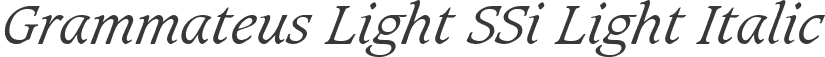 Grammateus Light SSi Light Italic