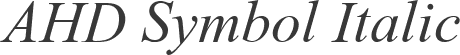 AHD Symbol Italic