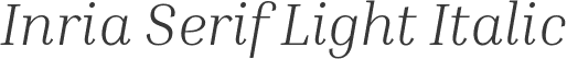 Inria Serif Light Italic