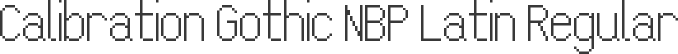 Calibration Gothic NBP Latin Regular