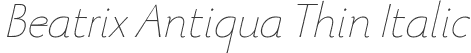 Beatrix Antiqua Thin Italic