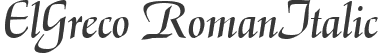 ElGreco RomanItalic