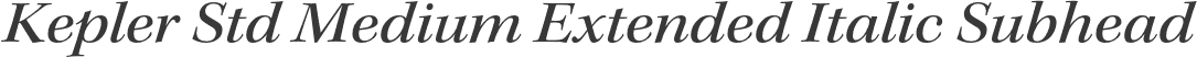 Kepler Std Medium Extended Italic Subhead