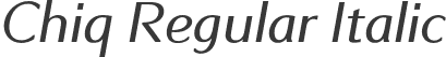 Chiq Regular Italic