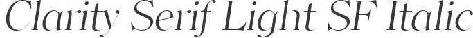 Clarity Serif Light SF Italic