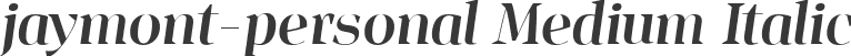 jaymont-personal Medium Italic