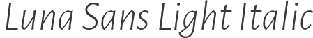 Luna Sans Light Italic
