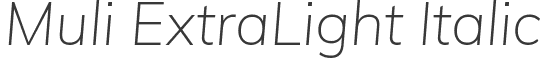 Muli ExtraLight Italic