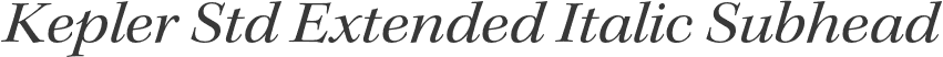 Kepler Std Extended Italic Subhead