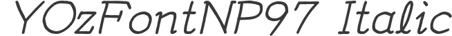 YOzFontNP97 Italic