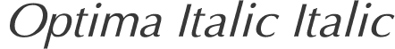 Optima Italic Italic