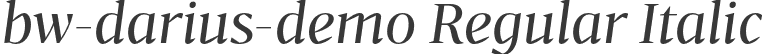 bw-darius-demo Regular Italic