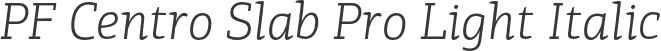 PF Centro Slab Pro Light Italic