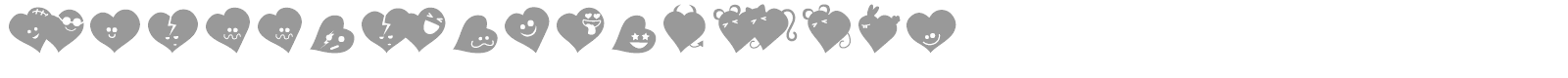 Fluffy Hearts Ding font preview